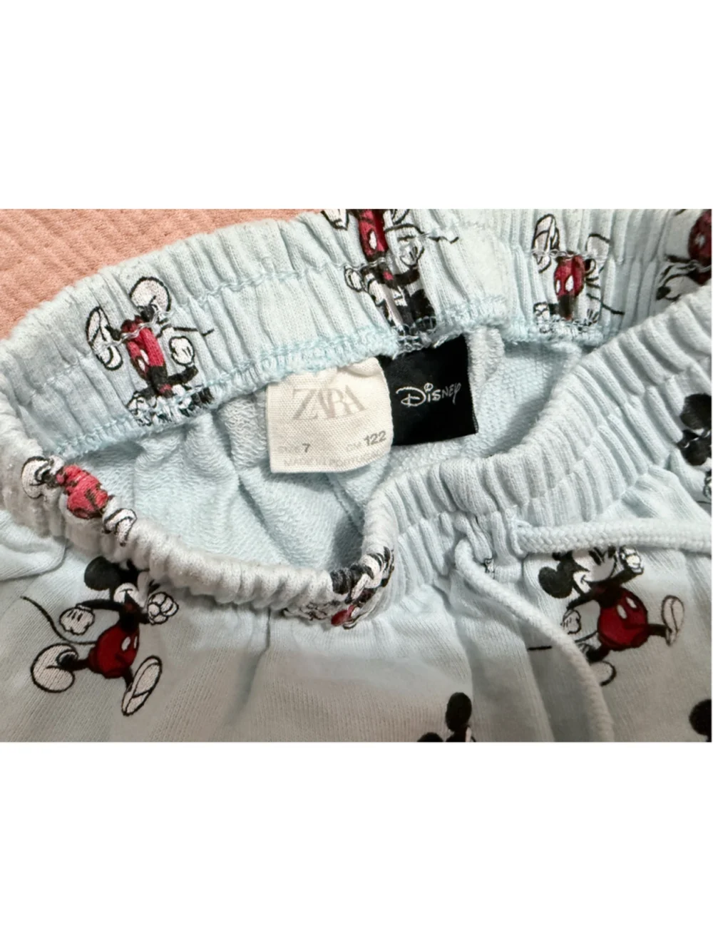 Girls ZARA Disney Mickey Mouse NY Light Blue Shorts Size 7